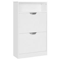 Batų spintelė su 2 atvartais ir papildomu skyriumi VASAGLE LBC040W01V2, balta