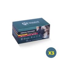 Juodos vienkartinės medicininės kaukės (3 sl. 150vnt.) BM-220 BK
