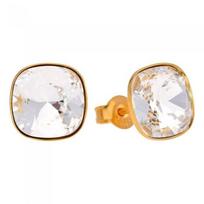 Sidabriniai auskarai moterims DiamondSky „Glare“ su Swarovski kristalais