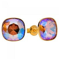 Sidabriniai auskarai moterims DiamondSky „Glare (Light Colorado Topaz Shimmer)“ su Swarovski kristalais