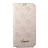 Guess PC/TPU 4G Metal Camera Outline Book Case skirtas iPhone 14, rožinis