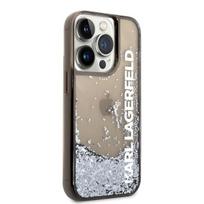 Karl Lagerfeld Translucent Liquid Glitter Case skirtas iPhone 14 Pro Max, juodas