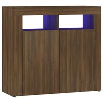 Šoninė spintelė su LED apšvietimu, 80x35x75cm, ruda ąžuolo spalva