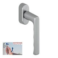 Lango rankena HOPPE Hamburg SecuForte su mygtuku ir apsauga Secustik, VarioFit, spalva plieno