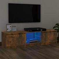Tv spintelė su led apšvietimu, dūminio ąžuolo, 120x30x35,5cm