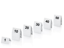 Plastikiniai dvipusiai stalo numeriai nuo 1 iki 50, 50vnt.