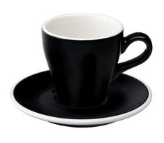 Espresso puodelis 0,09l su lėkštele, ITALIA Black