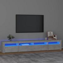 Tv spintelė su led apšvietimu, betono pilka, 240 x 35 x 40 cm
