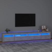 Tv spintelė su led apšvietimu, betono pilka, 270 x 35 x 40 cm