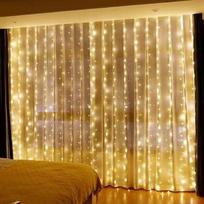 LED užuolaida USB 5V 2700K 3x3m 300LED su valdikliu ir nuotolinio valdymo pultu