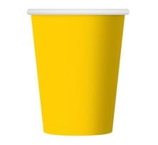 Vienkartiniai popieriniai puodeliai, 270 ml, 6 vnt, spalva: geltona (PF-KJZ) 8235