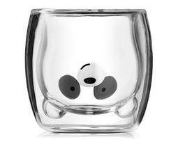 Dvigubų sienelių stiklo puodukas Panda, 260 ml