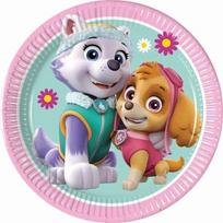 Vienkartinės popierinės lėkštės Paw Patrol Skye & Everest 19,5 cm, 8 vnt