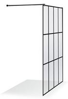 Industrinio stiliaus dušo sienelė Brasta Glass Ema Nero Cube 1092 x 2000 mm, Dešininis variantas