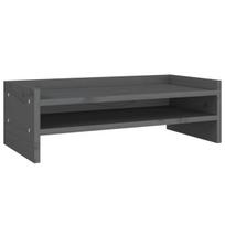 Monitoriaus laikiklis Monitoriaus stovas vidaXL, Pušies medienos masyvas, 50x24x16cm, pilka, Pilka
