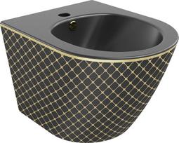 Pakabinama bidė Mexen Lena, Black mat/Gold pattern