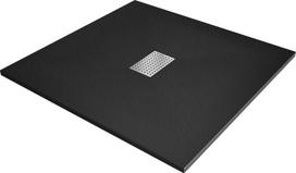 Kvadratinis dušo padėklas Mexen Hugo SMC su sifonu, Black+Inox, 100x100 cm, 100 x 100 cm