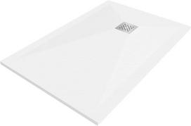 Stačiakampis dušo padėklas Mexen Stone+ su sifonu, White, 140x70,80,90,100 cm