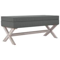 Daiktadėžė-taburetė vidaXL, Audinys, 110x45x49cm, tamsiai pilka, Pilka