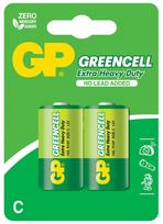 baterijos cinko-chlorido, mažos, monokamerinės, c, 1,5 v, gp, lizdinė plokštelė, 2 vnt., "greencell
