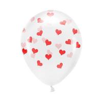 PartyDeco balionas širdelės, 33 cm, 6 vnt