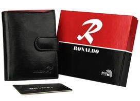 Vyriška natūralios odos piniginė Ronaldo, juoda