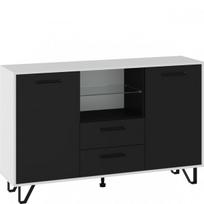 Komoda Boss - BOS-03 - 2D2S, balta/juoda blizgi