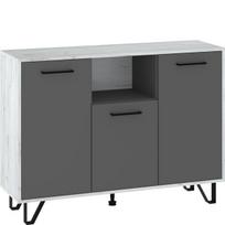 Komoda Boss - BOS-04 3D, amatinė balta/grafito