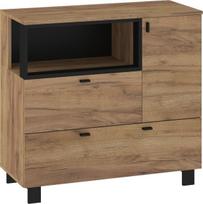 Komoda Meblocross Vegas VEG-01, ruda/juoda
