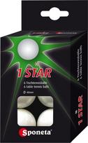 Stalo teniso kamuoliukai Sponeta, 6 vnt, balti