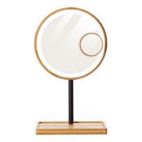 Vaizdą didinantis stalo veidrodis su apšvietimu Lanaform Bamboo Mirror