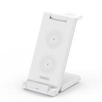 Bevielis įkroviklis Duzzona 'W10-A 3in1' baltas 15W (skirta iPhone / Apple Watch / Airpods)