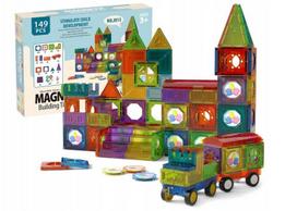 Mokomasis magnetinių kaladėlių rinkinys 149 el plokščių vaikams Click4Toys įvairiaspalvis
