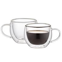 Termo stiklinės Zyle ZY2408DG 80 ml dvigubomis borosilikatinėmis sienelėmis, 2 vnt. rinkinys