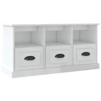 vidaXL Televizoriaus spintelė, balta, 100x35x50cm, mediena, blizgi
