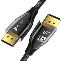 Reagle DisplayPort 1.4 kabelis 3 m 8K 60Hz 4K 144Hz HDR DSC HDCP RTX GTX RX grafito spalvos