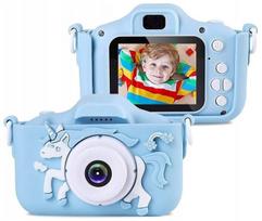 Vaikiškas fotoaparatas su LCD ekranu, mėlynas