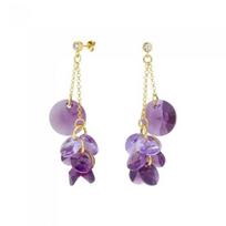 Sidabriniai auskarai moterims DiamondSky „Orchid (Iris / Violet)“ su Swarovski kristalais