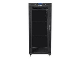 LANBERG free standing rack 19inch cabinet 27U 600x600 glass door LCD flat pack black