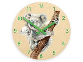 Vaikiškas sieninis laikrodis Tylus Koala