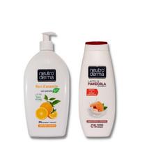 BIO muilas veidui ir rankoms Apelsinų žiedai ir Dušo žele Migdolų pienas Rinkinys 2 vnt 1000ml+ 750ml