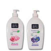 BIO muilas veidui ir rankoms Lotosas ir Rožė BIO muilas veidui ir rankoms Levanda ir Irisai Rinkinys 2 vnt 1000ml+ 1000ml