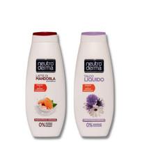 Dušo žele Migdolų pienas ir Dušo žele Skystas Talkas 2 vnt rinkinys 750ml+ 750ml