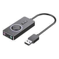 Garso adapteris - Vention 1m USB 2.0 Išorinė garso plokštė (line-in/out, 16-bit, juoda)