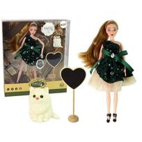 Lėlė Emily su kačiuku Lean Toys