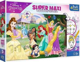 Dvipusė dėlionė Super Maxi Disney Happy Princesses 3in1, 24 d.