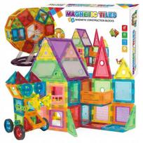 Magnetinės statybinės kaladėlės didelės 3D plokštės vaikams rinkinys Click4Toys įvairiaspalvės