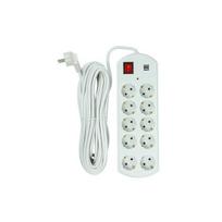 Prailgintuvas 10 m, 10 lizdų, 2x USB, su jungikliu