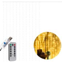 Šviesos užuolaida 300 LED USB - šiltai balta