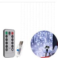 Šviesos užuolaidos 300 LED USB - šalta balta